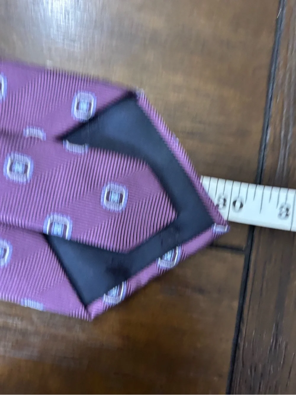 Brooks Brothers Pure Silk Necktie Burgundy Mauve Geometric Made USA Italian Silk